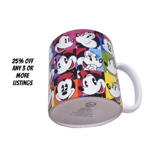 Disney Mickey Mouse Minnie Coffee Cup Drinkware Large Size Vintage Graphic